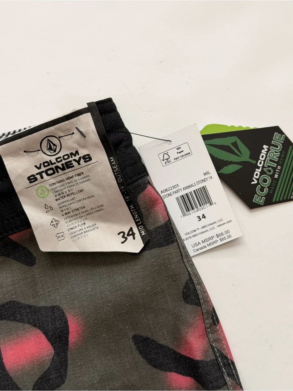 NWT VOLCOM MENS STONE PARTY ANIMALS BOARDSHORTS IN MILITARY Size 34